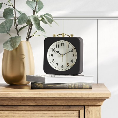 5&#34; Square Alarm Clock Black - Threshold&#8482;_2