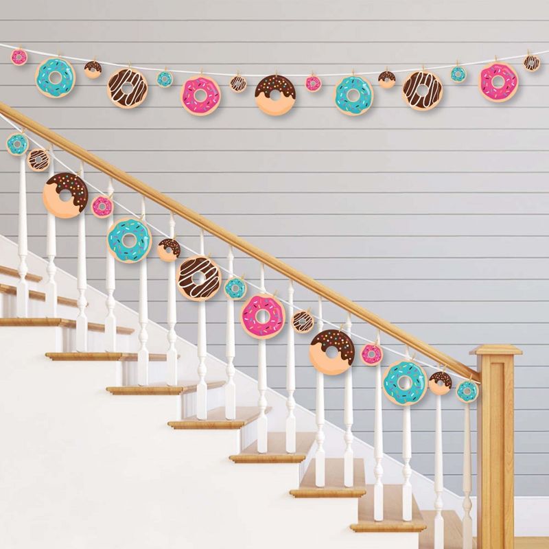 Big Dot of Happiness Donut Worry, Let's Party - Doughnut Party DIY Decorations - Clothespin Garland Banner - 44 Pieces, 2 of 8