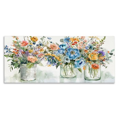 Stupell Industries French Cottage Flower Jars, 48" x 20"