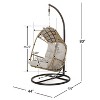 GDFStudio Emmie Outdoor Wicker Hanging Chair with Iron Stand and Water Resistant Cushion - 3 of 4