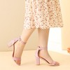 Perphy Women's Ankle Strap Open Toe Chunky High Heels Sandals - 2 of 4