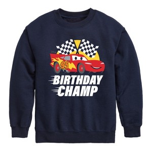 Boys' - Disney - Race To Finish Line Graphic Long Sleeve Fleece Sweatshirt - 1 of 4