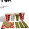 4E's Novelty Christmas Paper Cups Disposable 16 oz With Lids & Napkins (12 Packs) for Christmas Hot Cocoa Party Supplies, Hot Chocolate Bar - 4 of 4