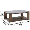 Libby - Sintered Stone Coffee Table With Casters - Brown - 2 of 4