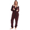 Just Love Womens One Piece Winter Holiday Adult Bodysuit Faux Shearling Lined Hoody Xmas Pajamas - 2 of 4