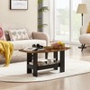 VECELO Coffee Table for Living Room with Storage Compartment Shelf, Brown - 4 of 4