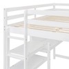 NicBex Full Size Bunk Bed with Desk Loft Bed Pine Bed Frame with Writing Board, 3 Shelves, Ladder and Guardrail, No Box Spring Required - 4 of 4