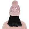 Anna-Kaci Sparkly Sequin Beanie Hat with Faux Fur Pom Pom Knit Skull Cap for Women - 4 of 4