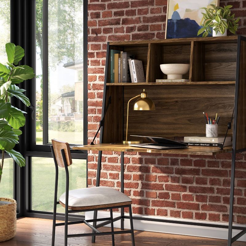 Loring Secretary Desk with Hutch and Charging Station Walnut - Threshold&#8482;, 3 of 10
