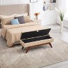 CAVINAS 46.8"L Mid-Century Modern Storage Ottoman,Versatile Coffee Table Bench,Upholstered Ottoman with Solid Wooden Legs,250lbs Max - 2 of 4