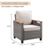 Outdoor Wicker Patio Seating Set All Weather PE Rattan Conversation Set with Cushion - 4 of 4