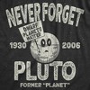 Mens Never Forget Pluto T Shirt Funny Outer Space Planets Joke Tee For Guys - Crazy Dog Men's T Shirt - 2 of 4