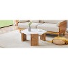 CAVINAS 31" Hexagonal Coffee Table,Living Room Tables with White Marble Surface,Triangular Support Base,Center Table for Living Room and Cafe - 2 of 4
