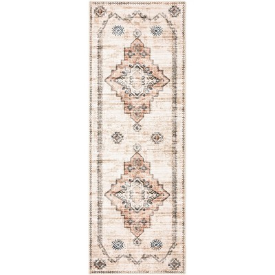 Homefires Bidjar Runner Rug 21" x 60" – Persian-Inspired Indoor/Outdoor Rug with Ornate Medallion Pattern, Durable Polypropylene Weave