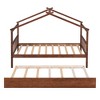 NicBex Twin Size Loft Bed Roof Shape Pine Bed Frame with Twin Trundle and Headboards for Bedroom, No Box Spring Required - 3 of 4