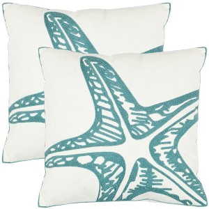 Whitney Pillow (Set of 2) - Blue - 18"X18" - Safavieh - 1 of 4