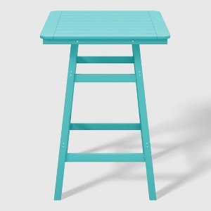 WestinTrends Malibu 30" All Weather HDPE Outdoor Patio Square Counter Height Bistro Table with Umbrella Hole - 1 of 4