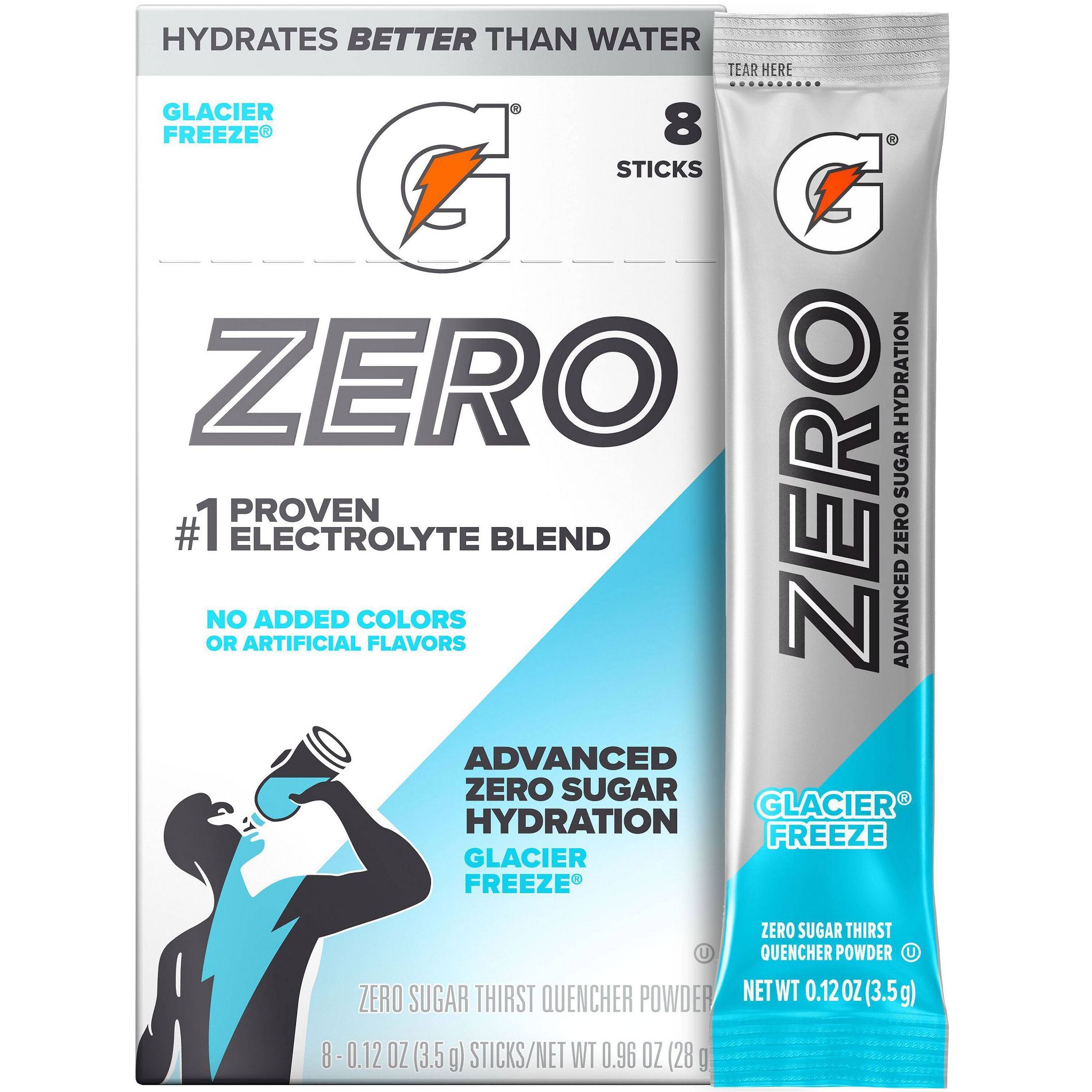 Gatorade GZERO Glacier Freeze Sports Drink Mix - 8pk/20 oz