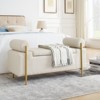 FONTOI Storage Ottoman Bench with Cylindrical Arms, End of Bed Bench, Foot Rest for Living Room Entryway, Beige, 17"*17"*44" - 2 of 4