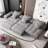 6 PCS Oversized Modular Sofa, 3 Seat DIY Layout Design Sofa with Chaise Lounges and Armrests and Ottomans, Tufted Sofa with Pillows-Coolbibila - 3 of 4