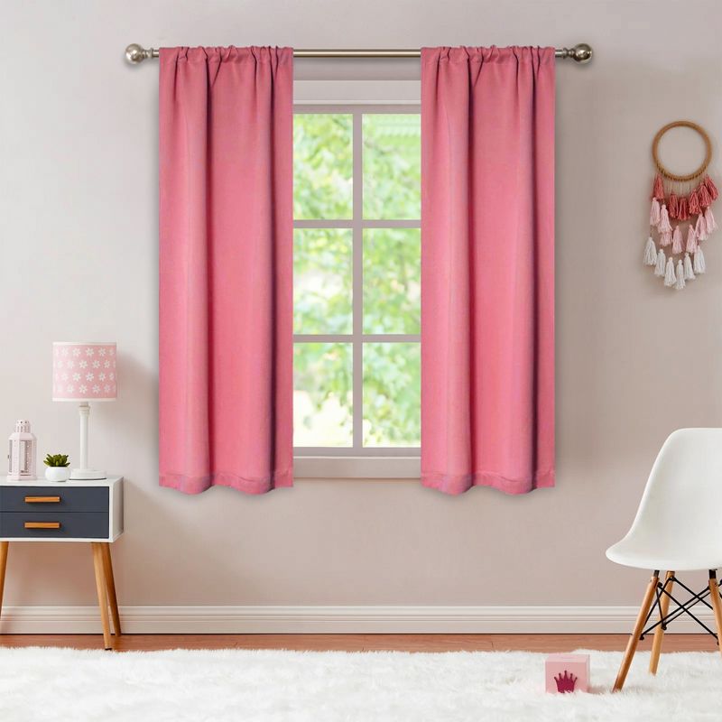 Classic Modern Solid Room Darkening Semi-Blackout Curtains, Set of 2 by Blue Nile Mills, 1 of 6
