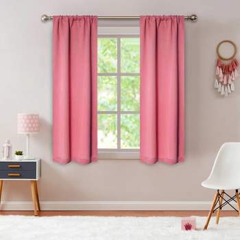 Classic Modern Solid Room Darkening Semi-Semi-Blackout Curtains, Set of 2 by Blue Nile Mills