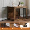Aukfa 40" Wooden Dog Crate Furniture with Cushion – Heavy Duty Dual-Door Kennel for Small/Medium Dogs, Convertible Side Table & Nightstand - 4 of 4