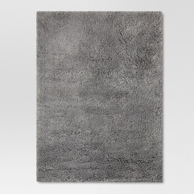 4'x5'6 Washable Plush Shag Accent Rug Gray - Room Essentials