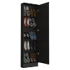 Shoe rack 67" H, five internal Storage Shelves, a mirror, a door, approximate capacity of 10 pairs of shoes, black - 3 of 4