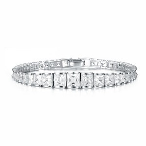 Guili Sterling Silver Tennis Bracelet with Clear CZ in White or Gold—Sparkling, Elegant, and Perfect for a Luxurious Look. - 1 of 3