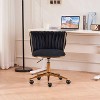 NicBex Adjustable Height Home Office Chair with Golden Metal Base and Wheels for Work Study Vanity,Bedroom - 2 of 4
