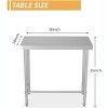 Stainless Steel Work Table 16x24 Inch with Wheels, Commercial Kitchen Food Prep Table, Utility Workbench, Silver - 3 of 4