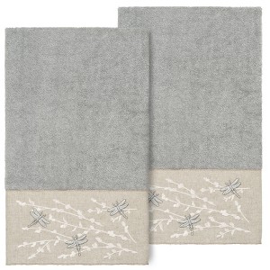 Linum Home Textiles 100% Turkish Cotton BRAELYN Embellished Towel Set - 1 of 2