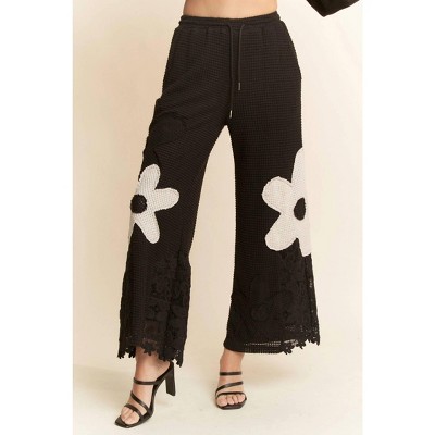 Women's Flower Patch Wide Leg Pants - DAVI & DANI