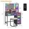 Vlsrka RGB Vanity Desk with Sliding Mirror and LED Lights - 2 of 4