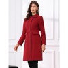 Allegra K Women's Buttons Long Sleeve Pockets A-Line Casual Winter Collared Coats - 4 of 4
