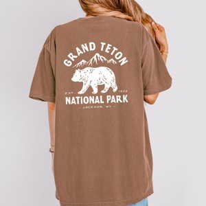 Simply Sage Market Vintage Grand Teton National Park Front And Back Garment Dyed Tee - 1 of 4