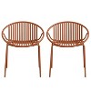 Christopher Knight Home Outdoor Modern Stackable Polypropylene and Iron Dining Chair (Set of 2) - 2 of 4