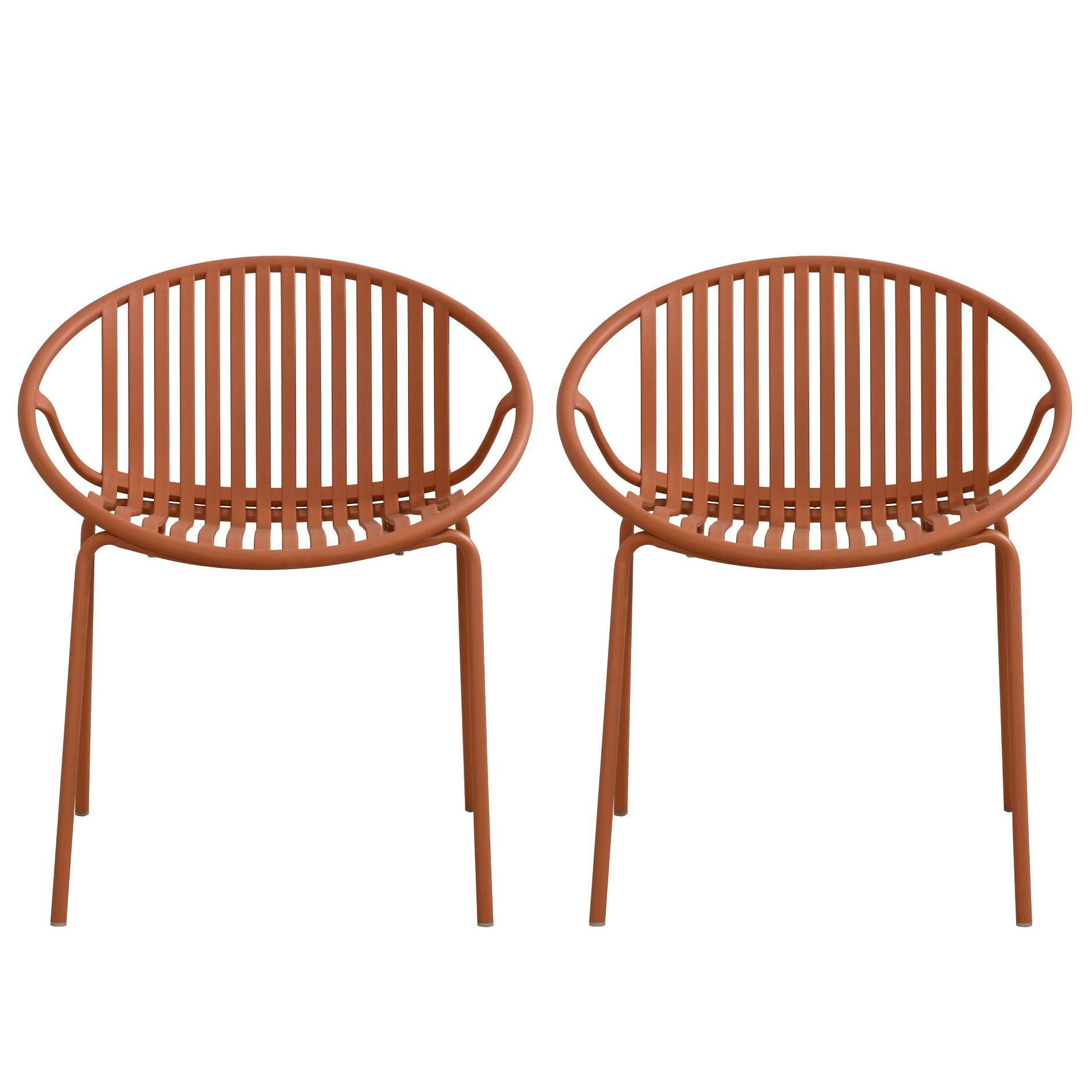 Yinvani Patio Dining Chairs, Stackable Chairs with Breathable Design, 2Pcs, Brown
