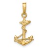 Black Bow Jewelry 14k Yellow Gold Anchor with Rope 3D Pendant - 3 of 4