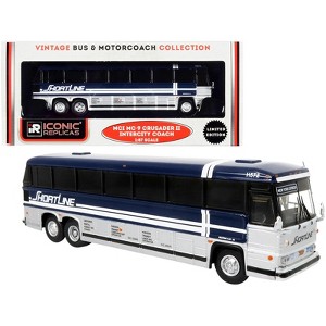 1980 MCI MC-9 Crusader II Intercity Coach Bus "NY Express" "Short Line Bus Company" 1/87 (HO) Diecast Model by Iconic Replicas - 1 of 3
