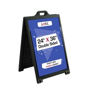 Jumbl 24" x 36" A-Frame Signboard 2-Sided Sidewalk Sign w/Portable Wheels Sandwich Board - 1 of 4