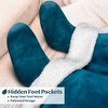 PAVILIA Wearable Blanket with Sleeves and Foot Pockets, Fleece Warm Snuggle Pocket Sleeved Throw for Women Men Adults - 2 of 4