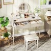 FONTOI Luxury Vanity Table with Height-Adjustable Mirror, Round Mirror, Dressing Table with Round Mirror for Bedroom, Champagne, 17.7"*29.9"*39.4" - 2 of 4