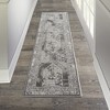 Nourison Grand Expressions Distressed Tiles Indoor Area Rug Grey/Ivory 2'2" x 7'6" - 2 of 4
