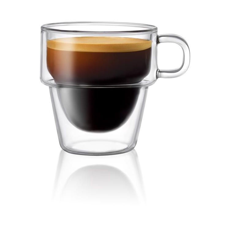 JoyJolt Stoiva Double Walled Espresso Glass Cups - Set of 8 Stackable Shot Mugs with Handle - 5 oz, 3 of 7
