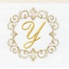 Linum Home Textiles 100% Turkish Cotton MONICA Gold Thread 2PC Embellished Hand Towel Set - 3 of 3