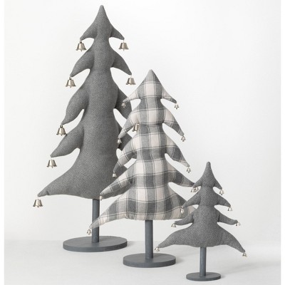 Sullivans Trees with Bells Set of 3, 36"H, 17.5"H & 12"H Green