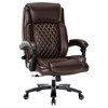 NicBex Leather Adjustable Height Swivel Executive Office Chair with 30-Degree Back Tilt and Lumbar Support for Work Study,Brown - 2 of 3