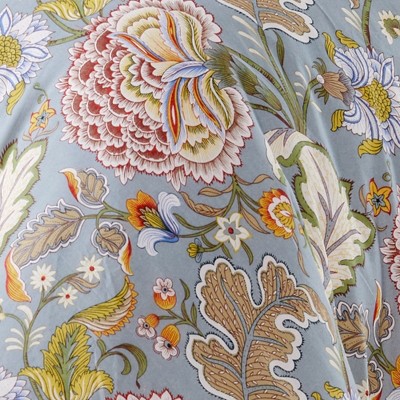Angelica Multi-Color Cotton Jacobean Floral Full/Queen Duvet Set